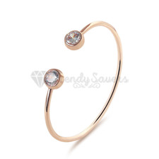 Women 18K Rose Gold/Gold Plated LOVE Cubic Zirconia Sparkling Bangle - Her Gifts