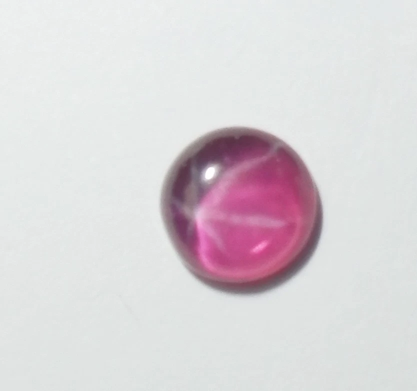 Transparent Star Ruby Round 5x5 mm Cabochon 6 Rayed Lab-created Stone 3 pcs Lot - Image 3 of 4