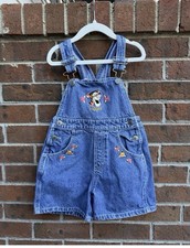 Vintage 90s Y2K Tigger Winnie the Pooh Embroidered Overalls Shortalls Size 5
