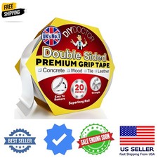 Heavy Duty Double Sided Carpet Tape 20m Long x 21mm Wide, No Residue Extra ...