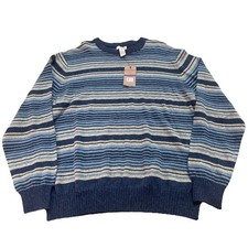Dockers Men  s XXL Crewneck Sweater Blue/Gray Long Sleeve Stripe New