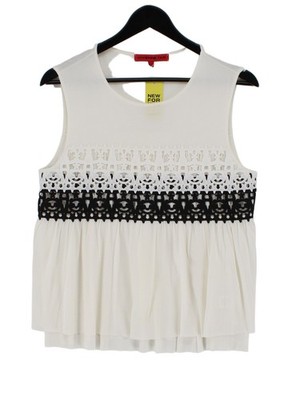 Vivienne Tam Damen Top M weiß Nylon mit Polyester Basic