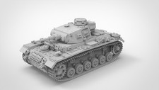 3D Printing 1/72 German Panzer III Ausf H tank Model Unpainted