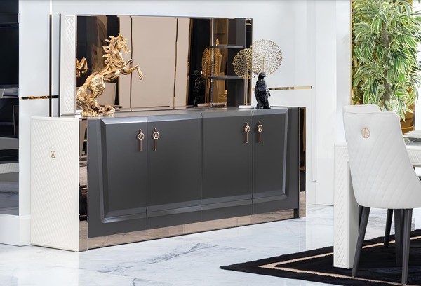 MöBel Gruppe Neu Set 2Tlg. Kommode Spiegel Kommoden Schrank Luxus Regal Konsole-image