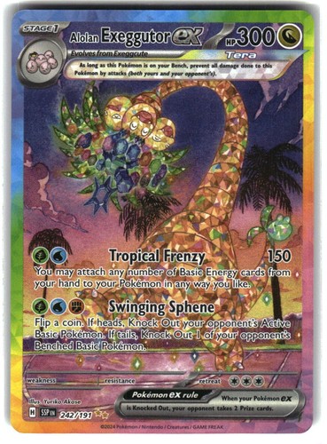 NM/M - Holo Alolan Exeggutor ex - 242/191 SSP : Surging Sparks