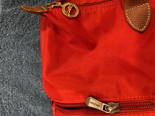 Longchamp Damentasche erweiterbarer Schulterriemen rot Nylon & Leder - Bild 4 von 9