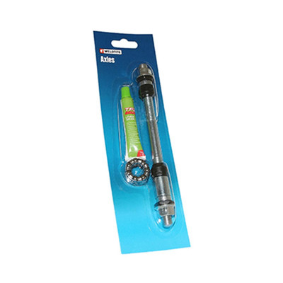 KIT AXE DE ROUE ARRIERE 10 x 145 MM + ROULEMENT + GRAISSE VELOX CAGE A BILLE MOYEU VELO VTT FIXIE VINTAGE ANCIEN CREUX NOIR - Sport