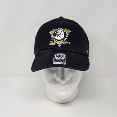 #ad #x27;47 Brand Anaheim Mighty Ducks NHL Clean Up Adjustable Strapback Black Hat Cap $24.99
