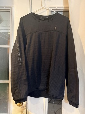 Peak Performance Men's M Black Long Sleeve Zip Pocket Pullover