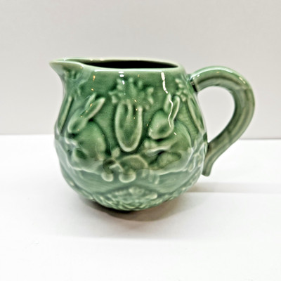 Bordallo Pinheiro Vintage Rabbit Green Creamer Portugal