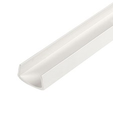 Outwater Plastics White 3/4" Rigid PVC Plastic U-Channel/C-Channel