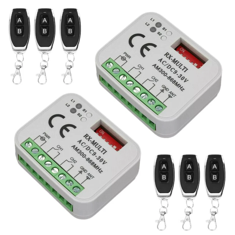 Universal Funk Empfänger 300-868MHz Mit Relais Ausgang Für Garagentor Antrieb - Bild 3 von 4