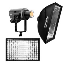 Profoto L600D LED Light 600W with 2x3-Feet Softbox Silver and Softgrid Bundle