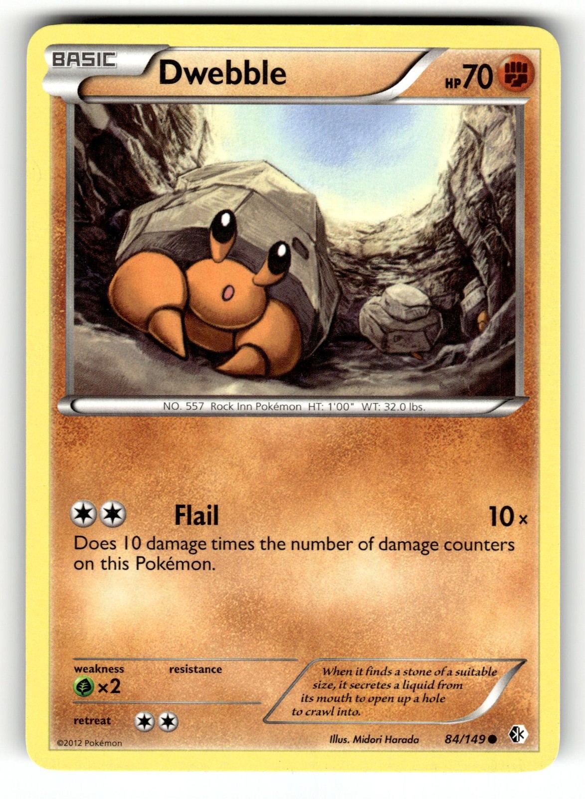 Pokemon: Boundaries Crossed Dwebble #84/149 Dwebble- Common,Regular.VO5