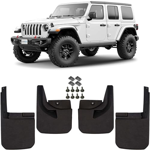 4 Pack Truck Mud Flaps Suitable for Jeep Wrangler JL Unlimited 2018–26 with Fron