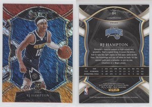 2020 Panini Select Concourse Red White Orange Shimmer Prizm RJ Hampton Rookie RC