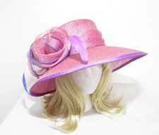 JACQUES VERT HEATHER DUSKY PINK HAT FEATHER LADIES MOTHER BRIDE WEDDING RACES