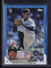 2023 Topps Update Blue Foil Jhony Brito Rookie /999 New York Yankees #US279