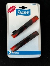 Vintage Suave Faux Tortoise Design Hair Barrette Clips NOS Made in Taiwan
