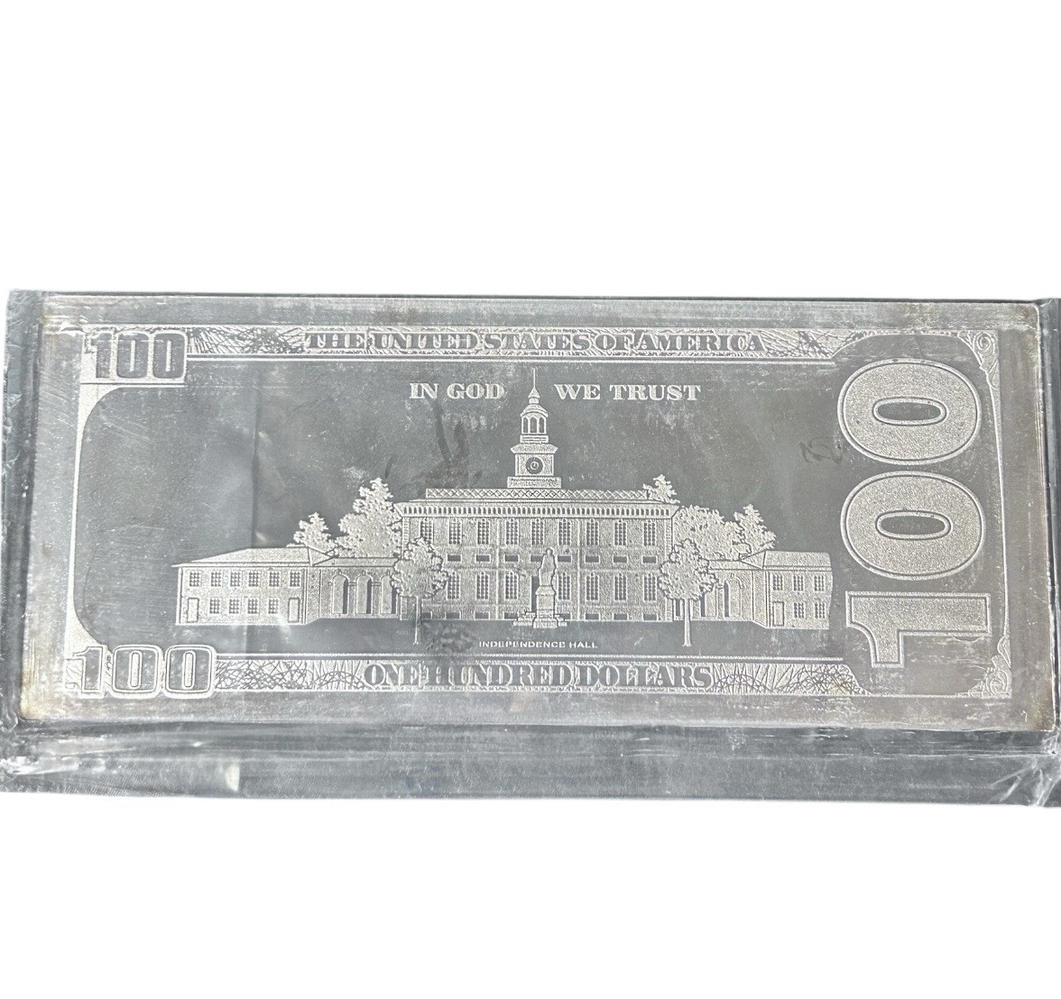 4 oz .999 Fine Silver Bar - $100 Bill Benjamin Franklin Design - 4