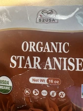 Organic Whole Star Anise Select, 16 oz (453 g) Organic Non Gmo