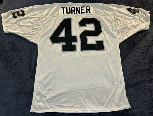 Rare Vtg Stitched Venus ERIC TURNER #42 Oakland LA Raiders Jersey Mens 2XL XXL