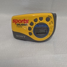 Sony Sports Walkman SRF-M78 Yellow Portable FM/AM Radio TESTED Working Vintage 