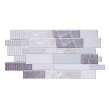 10Pcs 9.4"x4.7" Peel and Stick Backsplash Mable Tile Sticker, Gray White Green