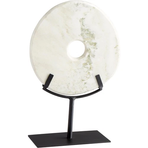 Cyan Design 02308 White Disk On Stand 14 X 9 inch Sculpture, Small - Picture 1 of 4