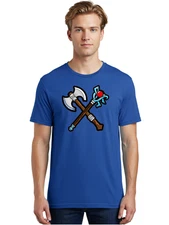 Crossed-Axe-And-Staff Mens Graphic Tee, 100% Cotton, Casual Summer Wear