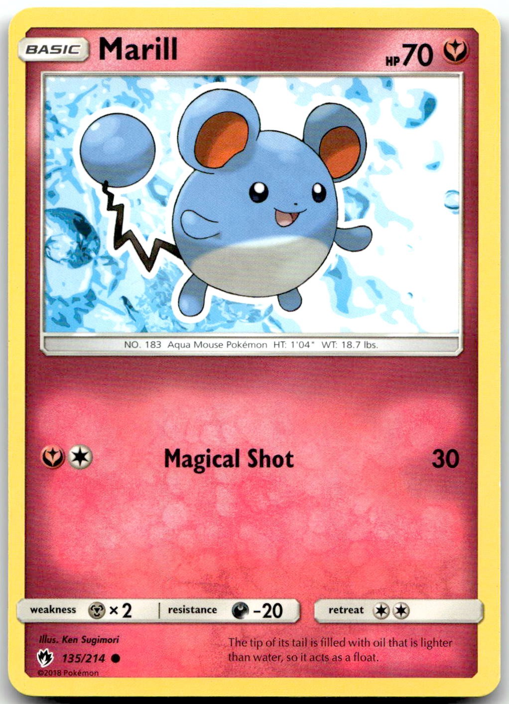 Pokemon Marill Lost Thunder SM8 #135/214 Common LP SET FILLER *LOOK*