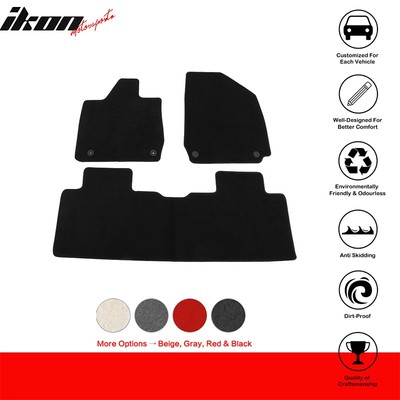 Fits 23-24 Hyundai Ioniq 6 Front Rear Floor Mats Carpets 4 Door Nylon Black 3PCS