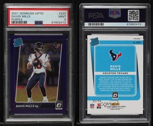 2021 Donruss Optic Rated Purple Prizm /50 Davis Mills #222 PSA 9 MINT Rookie RC