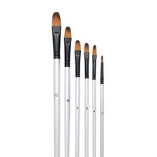 6pcs Round/Filbert Angle/Flat Artist Brushes Watercolour Acrylic Oil Painting