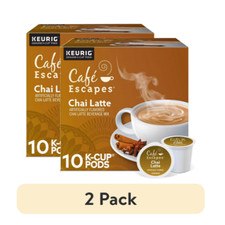  2 pack Caf  Escapes, Chai Latte K-Cup Coffee Pods, 10 Count