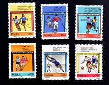 POLAND (1966) WORLD CUP SOCCER CHAMPIONSHIP (set of 6) USED Scott #1405 07-10 12