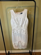 Jax Ivory Lace Sleeveless Dress Size 8