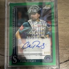 Topps Chrome 2025 Update Cal Raleigh Mariners Green Auto AC-CR /99