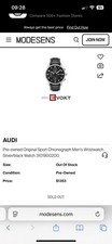 Audi Limited Edition Chronograph Men's Wristwatch Silver/black Watch 3101900200