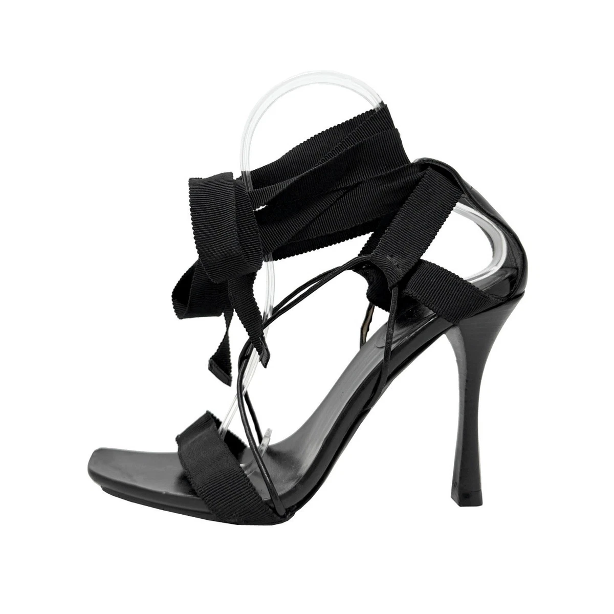 GUCCI ブラック オープントゥ ミュール❣️37 Gucci Leather Upper Lace Up Sandals for Women for sale | eBay