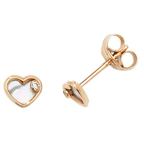 Boucles d'oreilles or 375 nacre blanche, le cadeau d'anniversaire idéal