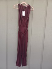 Reiss Frida Sleeveless Jumpsuit Size 2 Women Feminine Viscose Tie Back Burgundy
