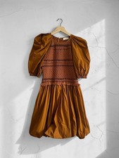 Ulla Johnson Kali Smock Bodice Cotton Bubble Dress, Size 4, New with tag