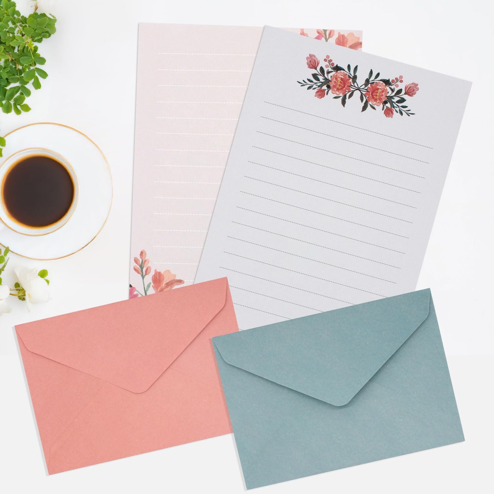 36 PCS Writing Paper and Envelopes Set,Warm Floral Themed Stationary Set for ...