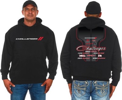 JH Design Men's Dodge Challenger Collage Pullover Hoodie 2-Side Sweatshirt