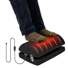 Heated Memory Foam Footrest Under Desk Ergonomic Support W/ 4 Heat Settings