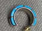 Earrings Sterling Silver with Blue Colorful lines cuff vintage Indian tribe — photo 4