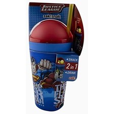 Justice League Snack Tumbler 280ml Kids Drink Bottle Straw BPA Free