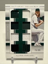 2020 Panini National Treasures Game Gear Materials Eights 76/99 AJ Puk Rookie RC