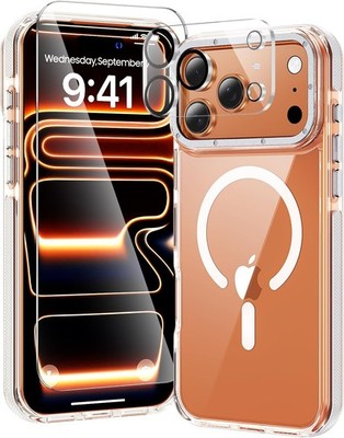iPhone 17 Pro Max Case Clear Bumper, Yellowing-Resistant Acrylic Back, Shockproo